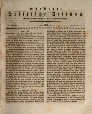 Münchener politische Zeitung (Süddeutsche Presse) Dienstag 27. August 1811