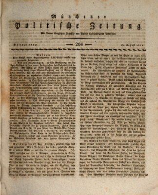 Münchener politische Zeitung (Süddeutsche Presse) Donnerstag 29. August 1811