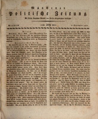 Münchener politische Zeitung (Süddeutsche Presse) Mittwoch 4. September 1811