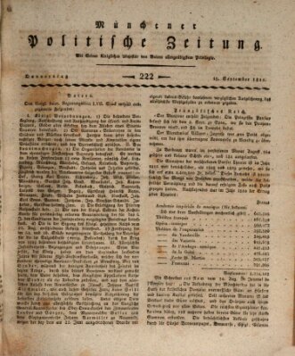 Münchener politische Zeitung (Süddeutsche Presse) Donnerstag 19. September 1811