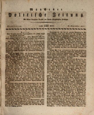 Münchener politische Zeitung (Süddeutsche Presse) Donnerstag 26. September 1811