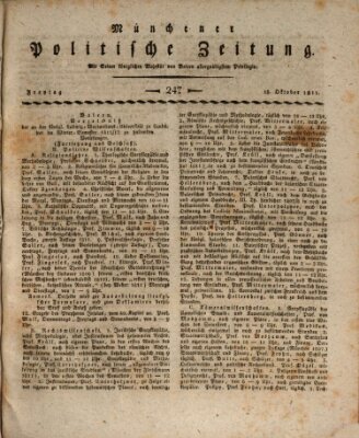 Münchener politische Zeitung (Süddeutsche Presse) Freitag 18. Oktober 1811