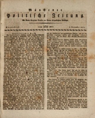 Münchener politische Zeitung (Süddeutsche Presse) Samstag 2. November 1811