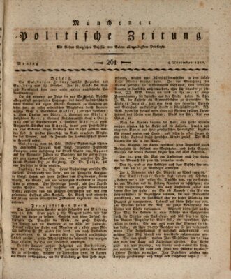 Münchener politische Zeitung (Süddeutsche Presse) Montag 4. November 1811