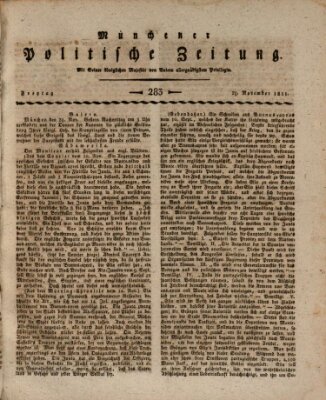 Münchener politische Zeitung (Süddeutsche Presse) Freitag 29. November 1811