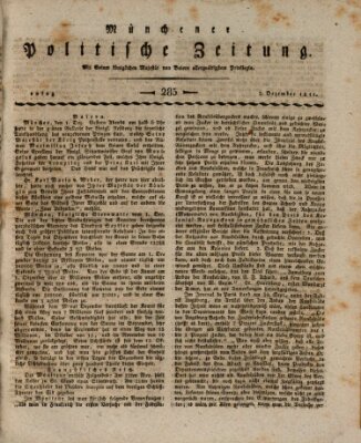 Münchener politische Zeitung (Süddeutsche Presse) Montag 2. Dezember 1811