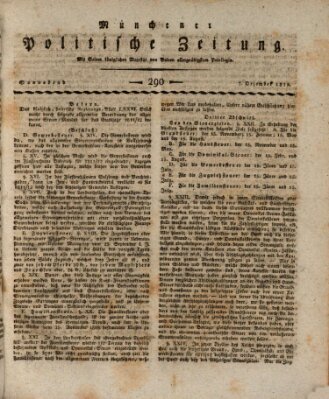 Münchener politische Zeitung (Süddeutsche Presse) Samstag 7. Dezember 1811