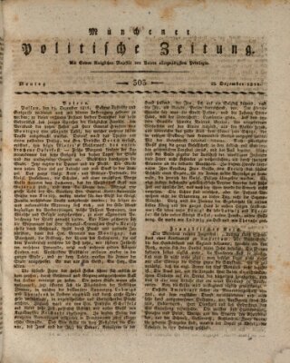 Münchener politische Zeitung (Süddeutsche Presse) Montag 23. Dezember 1811