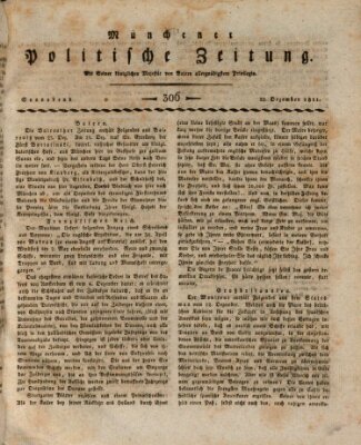 Münchener politische Zeitung (Süddeutsche Presse) Samstag 28. Dezember 1811