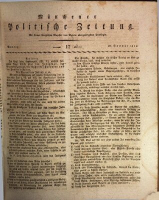 Münchener politische Zeitung (Süddeutsche Presse) Montag 20. Januar 1812