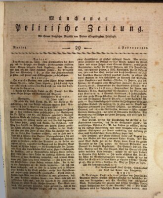 Münchener politische Zeitung (Süddeutsche Presse) Montag 3. Februar 1812