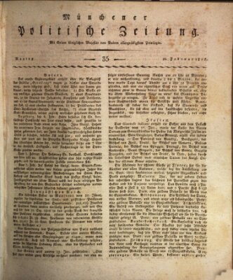 Münchener politische Zeitung (Süddeutsche Presse) Montag 10. Februar 1812