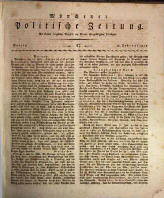 Münchener politische Zeitung (Süddeutsche Presse) Montag 24. Februar 1812