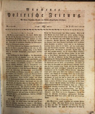 Münchener politische Zeitung (Süddeutsche Presse) Mittwoch 26. Februar 1812