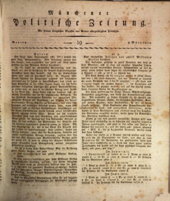 Münchener politische Zeitung (Süddeutsche Presse) Montag 9. März 1812