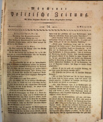 Münchener politische Zeitung (Süddeutsche Presse) Donnerstag 26. März 1812