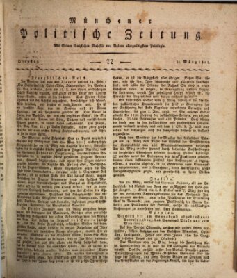 Münchener politische Zeitung (Süddeutsche Presse) Dienstag 31. März 1812