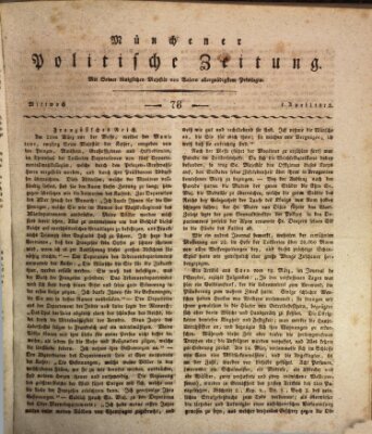 Münchener politische Zeitung (Süddeutsche Presse) Mittwoch 1. April 1812