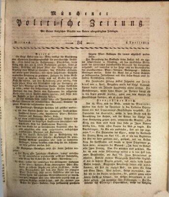 Münchener politische Zeitung (Süddeutsche Presse) Mittwoch 8. April 1812