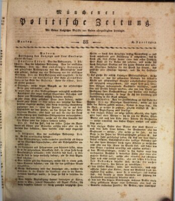 Münchener politische Zeitung (Süddeutsche Presse) Montag 13. April 1812