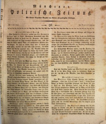 Münchener politische Zeitung (Süddeutsche Presse) Freitag 24. April 1812