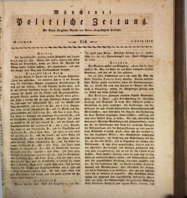 Münchener politische Zeitung (Süddeutsche Presse) Mittwoch 1. Juli 1812