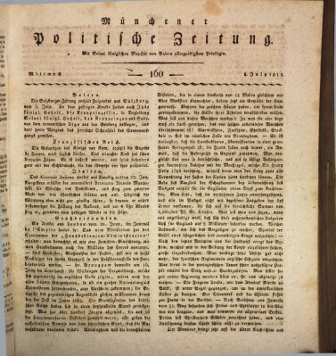 Münchener politische Zeitung (Süddeutsche Presse) Mittwoch 8. Juli 1812