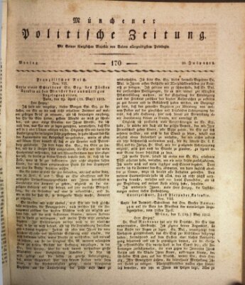 Münchener politische Zeitung (Süddeutsche Presse) Montag 20. Juli 1812