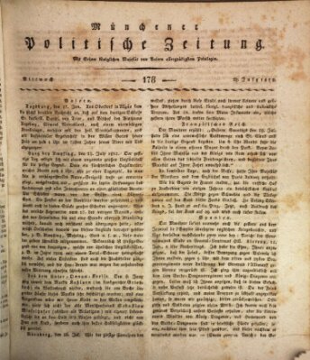 Münchener politische Zeitung (Süddeutsche Presse) Mittwoch 29. Juli 1812