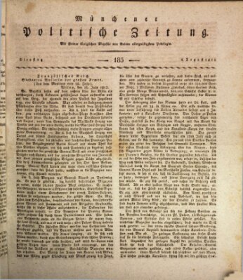 Münchener politische Zeitung (Süddeutsche Presse) Dienstag 4. August 1812