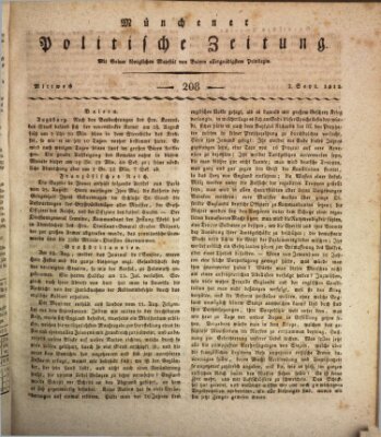 Münchener politische Zeitung (Süddeutsche Presse) Mittwoch 2. September 1812