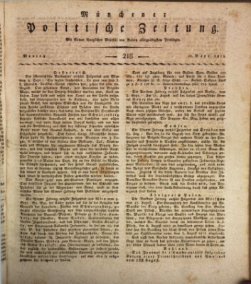 Münchener politische Zeitung (Süddeutsche Presse) Montag 14. September 1812