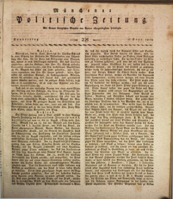 Münchener politische Zeitung (Süddeutsche Presse) Donnerstag 17. September 1812