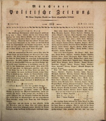 Münchener politische Zeitung (Süddeutsche Presse) Freitag 18. September 1812