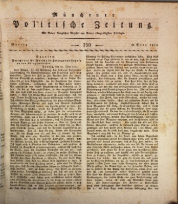 Münchener politische Zeitung (Süddeutsche Presse) Montag 28. September 1812