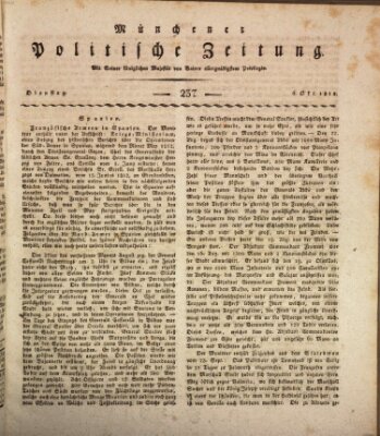 Münchener politische Zeitung (Süddeutsche Presse) Dienstag 6. Oktober 1812