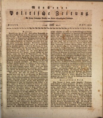 Münchener politische Zeitung (Süddeutsche Presse) Freitag 16. Oktober 1812