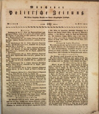 Münchener politische Zeitung (Süddeutsche Presse) Mittwoch 21. Oktober 1812