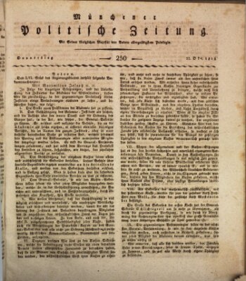 Münchener politische Zeitung (Süddeutsche Presse) Donnerstag 22. Oktober 1812