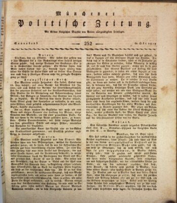 Münchener politische Zeitung (Süddeutsche Presse) Samstag 24. Oktober 1812