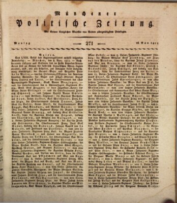 Münchener politische Zeitung (Süddeutsche Presse) Montag 16. November 1812