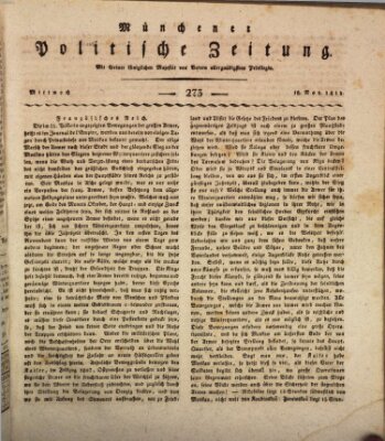 Münchener politische Zeitung (Süddeutsche Presse) Mittwoch 18. November 1812