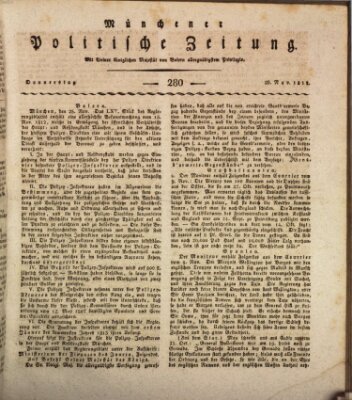 Münchener politische Zeitung (Süddeutsche Presse) Donnerstag 26. November 1812