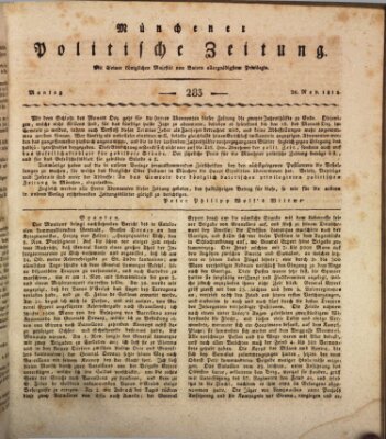 Münchener politische Zeitung (Süddeutsche Presse) Montag 30. November 1812