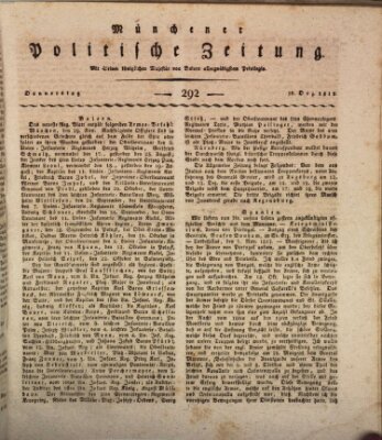 Münchener politische Zeitung (Süddeutsche Presse) Donnerstag 10. Dezember 1812