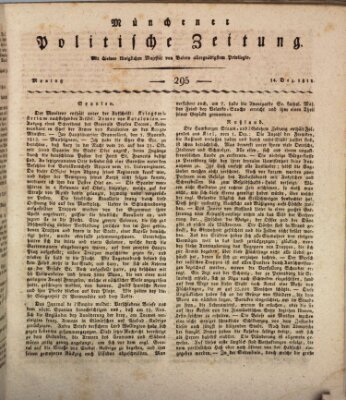 Münchener politische Zeitung (Süddeutsche Presse) Montag 14. Dezember 1812