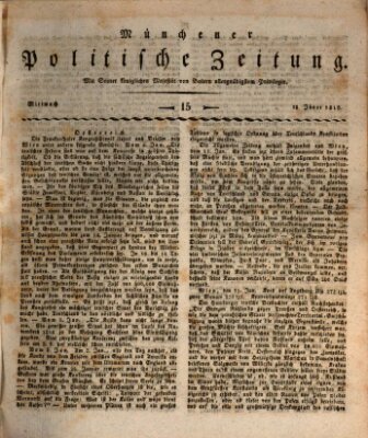 Münchener politische Zeitung (Süddeutsche Presse) Mittwoch 18. Januar 1815