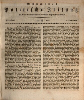 Münchener politische Zeitung (Süddeutsche Presse) Samstag 21. Januar 1815