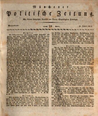 Münchener politische Zeitung (Süddeutsche Presse) Samstag 28. Januar 1815