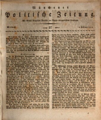 Münchener politische Zeitung (Süddeutsche Presse) Mittwoch 1. Februar 1815